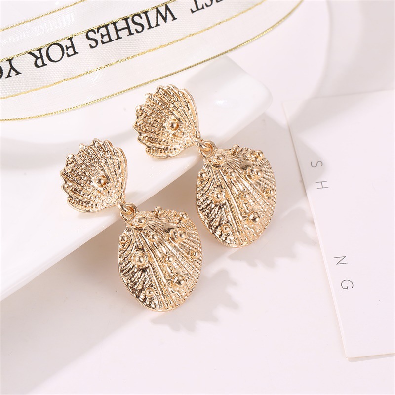 Fashion Shell Alloy Plating Drop Earrings display picture 2
