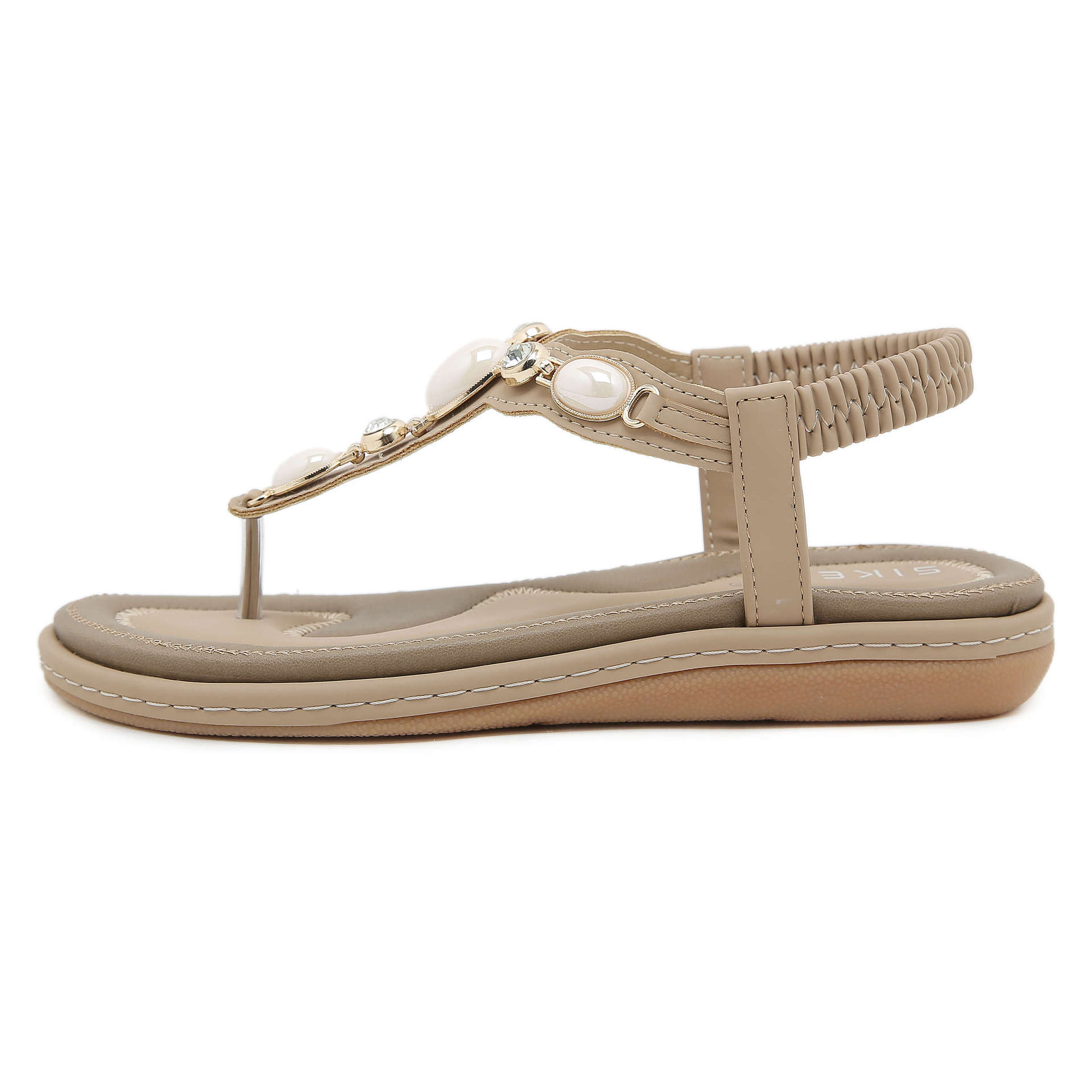 W676-6 nuevo 2024 Comercio exterior cómodo moda casual Sandalias planas de las mujeres Tailandia playa entrega de una sola pieza