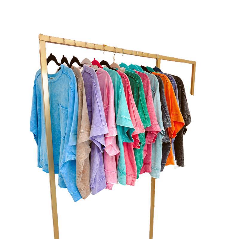 Z13 Dropshipping Aliexpress Amazon Cross-Border New Men's T-Shirt Mineral Washed Cotton Rough Edge Shirt