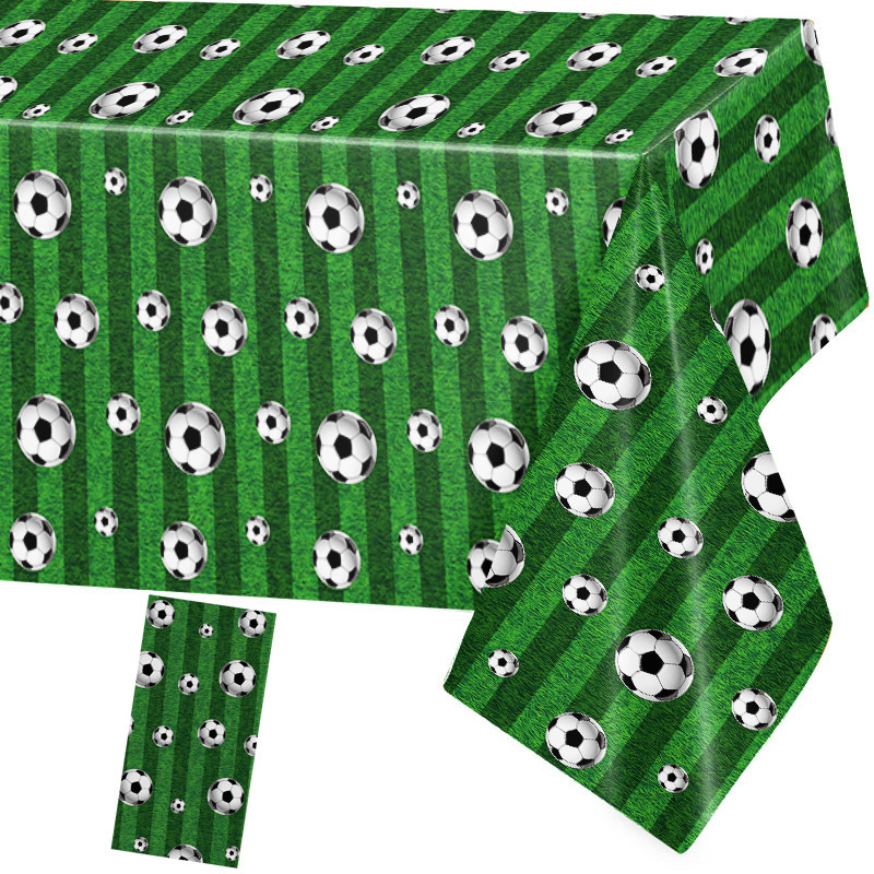 Cross-Border Amazon Football Field Themed Tablecloth World Cup Event Party Disposable Pe Tablecloth Decoration Supplies