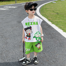 哪吒男童夏装套装2025新款儿童无袖薄款衣服洋气宝宝夏季炸街童装