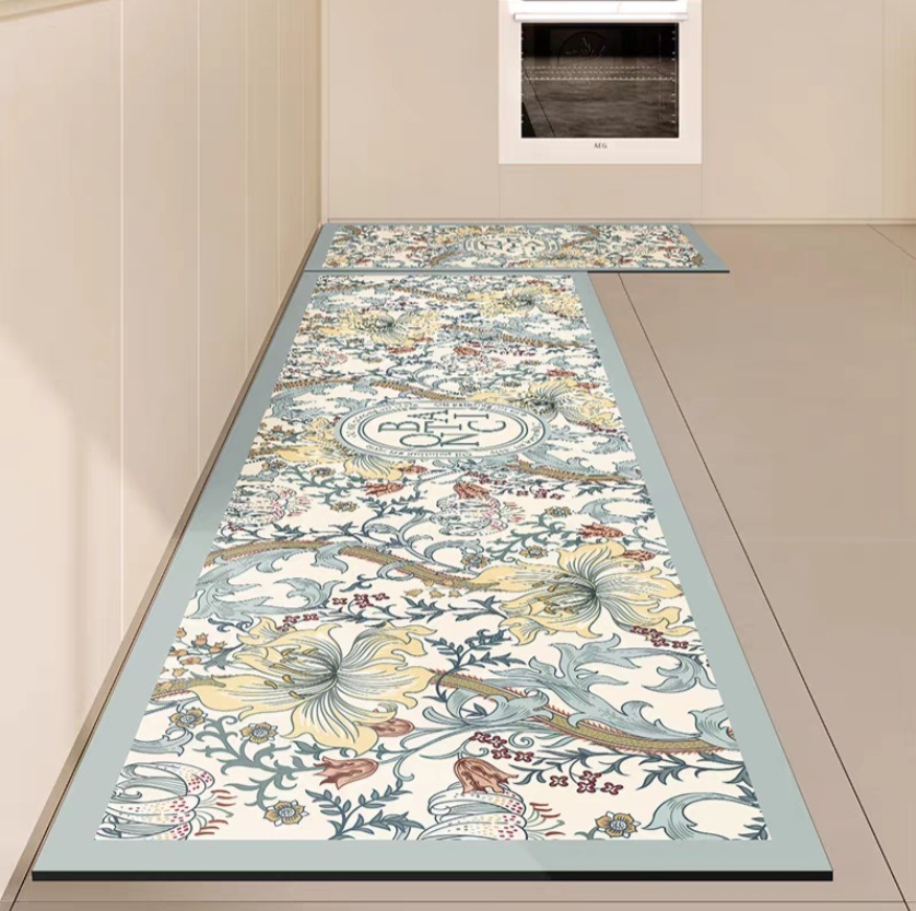 Cocina de estilo americano impermeable a prueba de aceite antideslizante resistente a las manchas alfombra de piso hogar lavable alfombra de cuero alfombra de la puerta