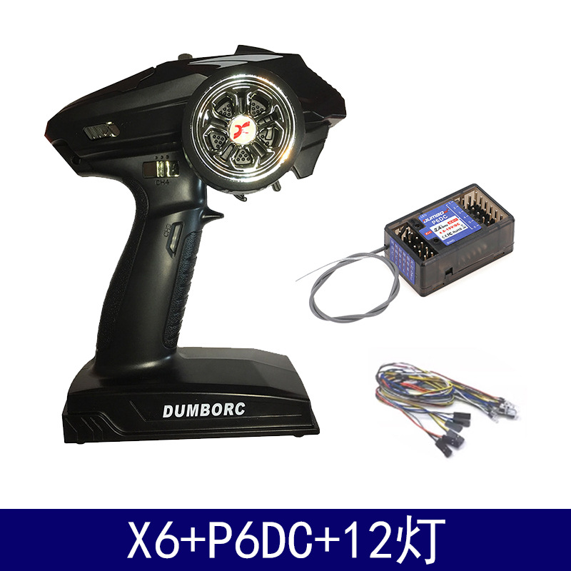 Control Remoto y Receptor Tipo Pistola para Modelismo X6 2.4G de Plástico para Autos Barcos y Tanques RC