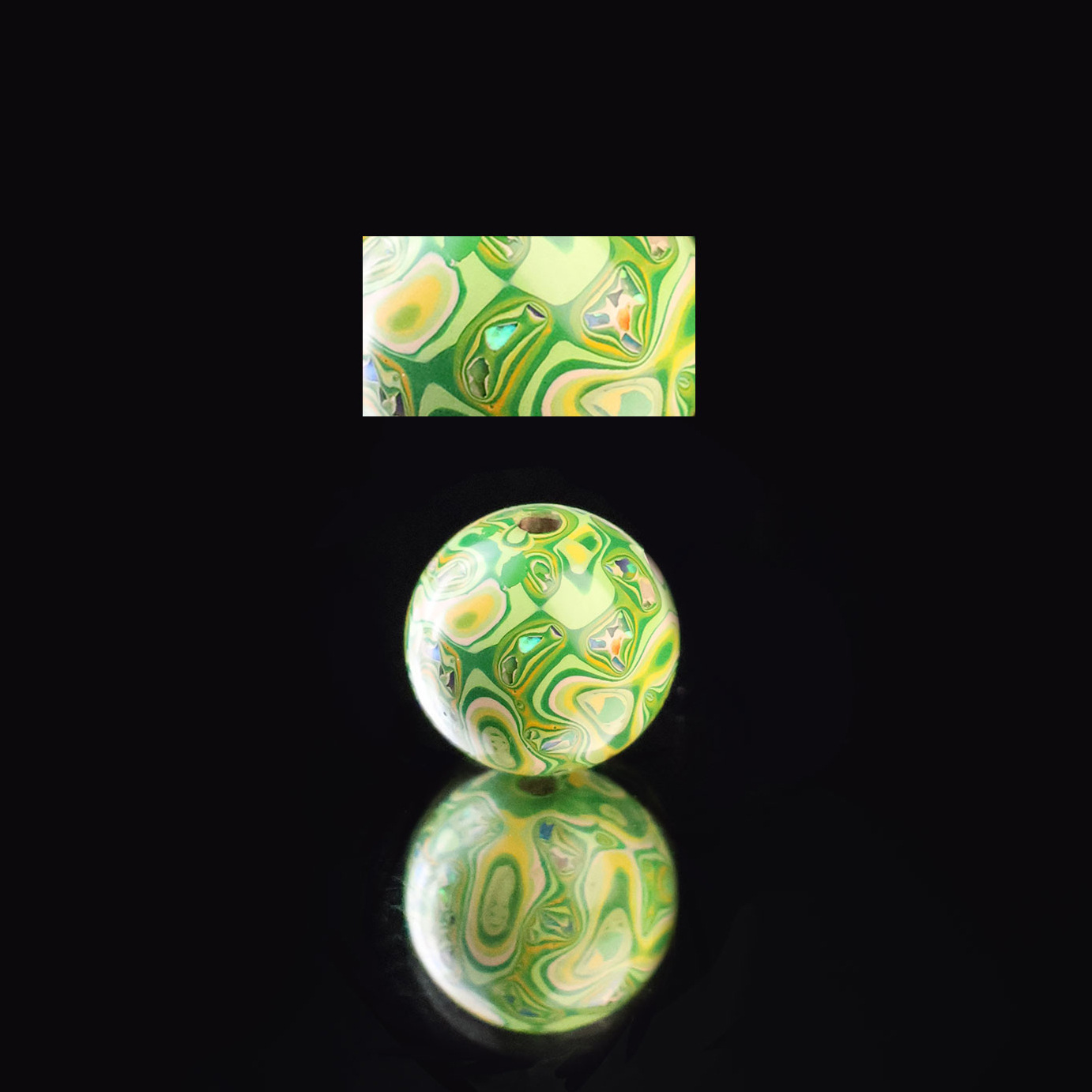 10mm 오팔 연한 녹색 노란색