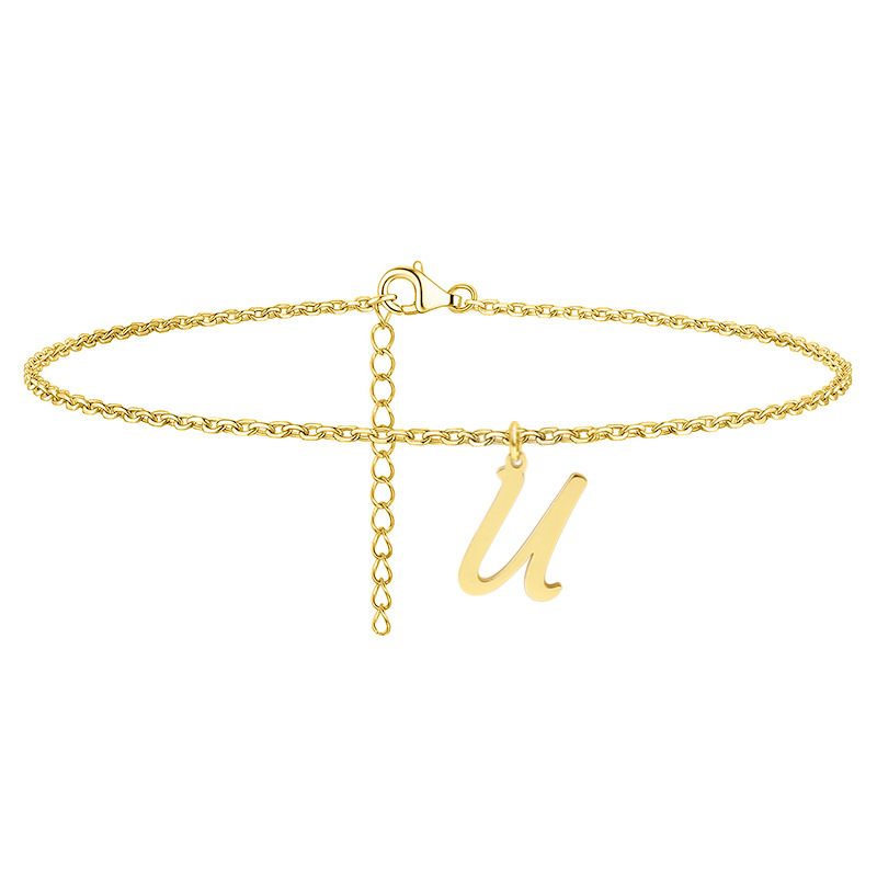 Simple Style Letter Stainless Steel Women's Anklet display picture 28