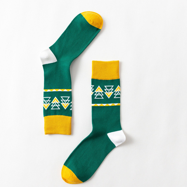 Dessert Avocado Stripes Wave Point Wave Geometric Creative Colorful Pattern Men Funny Happy Harajuku Casual Cotton Socks