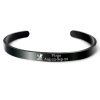 Black bracelet engraved stainless steel, European style, Birthday gift