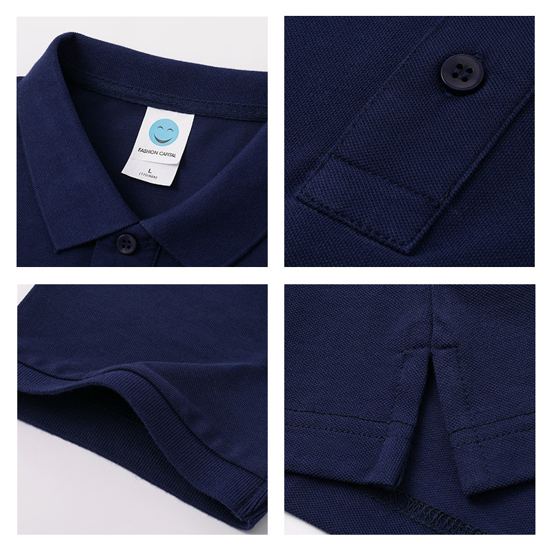 Nano algodón de alta gama de negocios casuales de color sólido camiseta de manga corta con solapa cultura masculina y femenina polo ropa de trabajo personalizada