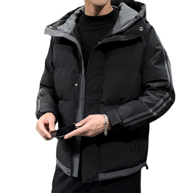 Abrigo de algodón acolchado para hombres 2023 Invierno nuevo estilo coreano abrigo de algodón acolchado para hombres suelto más tamaño con capucha abrigo de algodón acolchado engrosado abrigo cálido