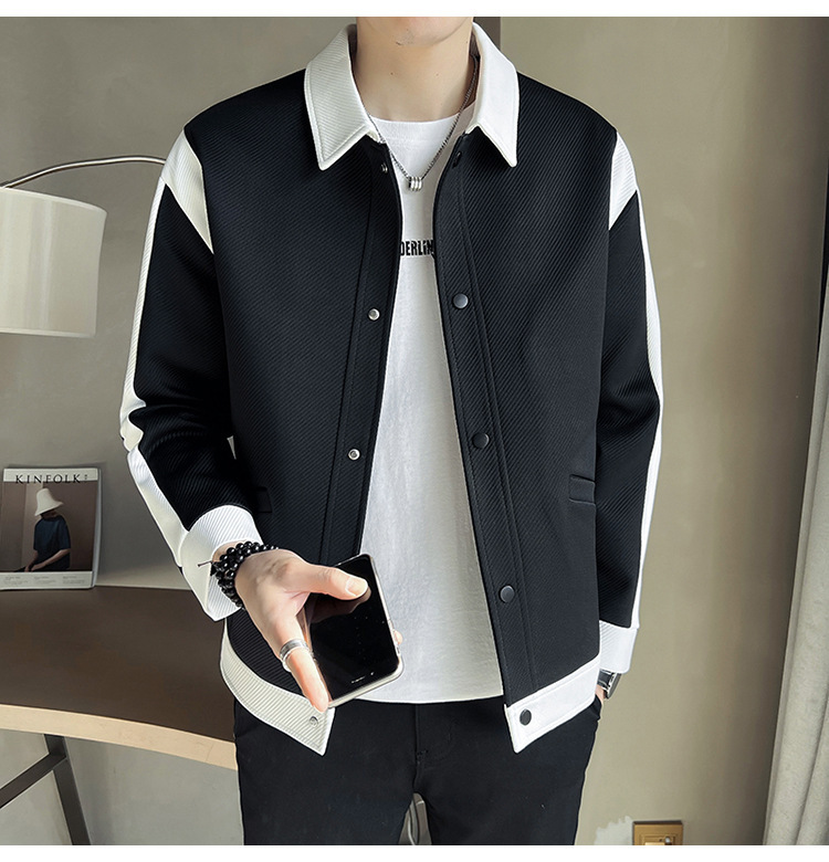 Color Block Blazer For Men Stylish Casual Autumn Jacket_voghion.com