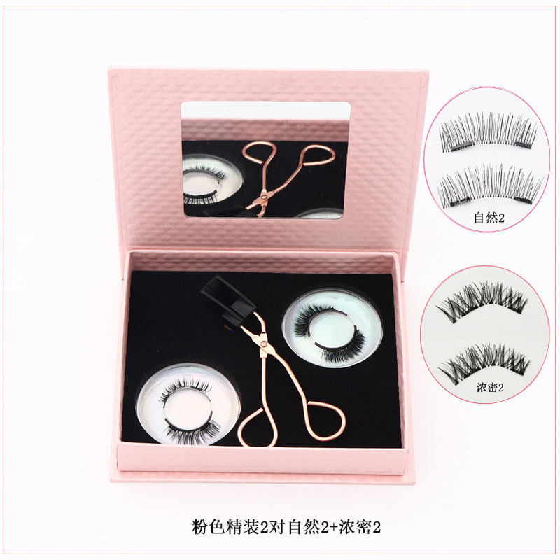 Quantum imán magnético de succión magnética sin pegamento natural largo y grueso transfronterizo pestañas falsas magnéticas populares europeas y americanas