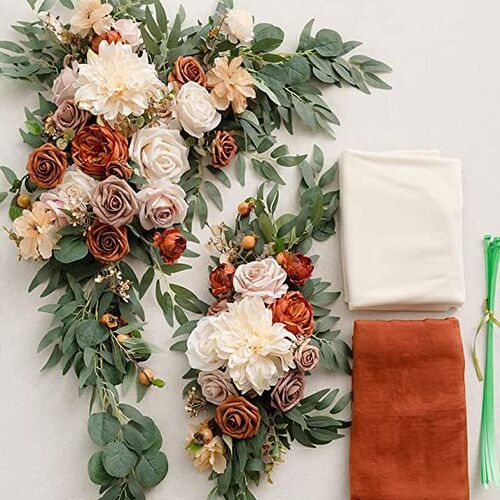 Amazon Wedding Arched Archery Four-Piece Suite Artificial Flower Welcome Plaque Fake Flowers Outdoor Decoration Flower Art Scene Decoration