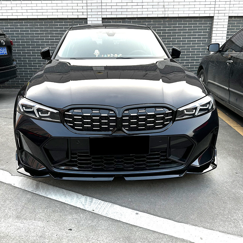 Suitable for 23 Bmw G20G28Lci New Three Series Bright Black Mp Front Lip Front Shovel Two-Stage Punch-Free Front Lip