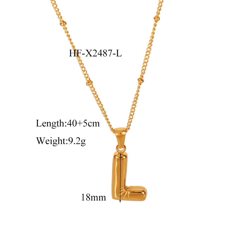 12g Weight Titanium Steel Pendant Material Pendant Necklace Classification Titanium Steel Chain Material cable chain Chain Type 1 Piece Quantity Daily Occasion Titanium Steel Material Letter Pattern All Seasons Season Women's Gender Plating Design Modern Style, Simple Style Style Wholesale Jewelry Modern Style Simple Style Letter Titanium Steel Plating Cable Chain Pendant Necklace 30