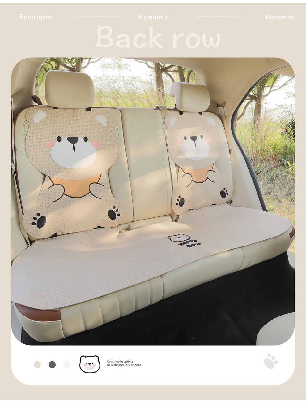 Car Seat Cushion Pads for All Seasons, High-End Decorative Car Seat Cushions, Rear Seat Cushions, Full Leather Perforated and Breathable
