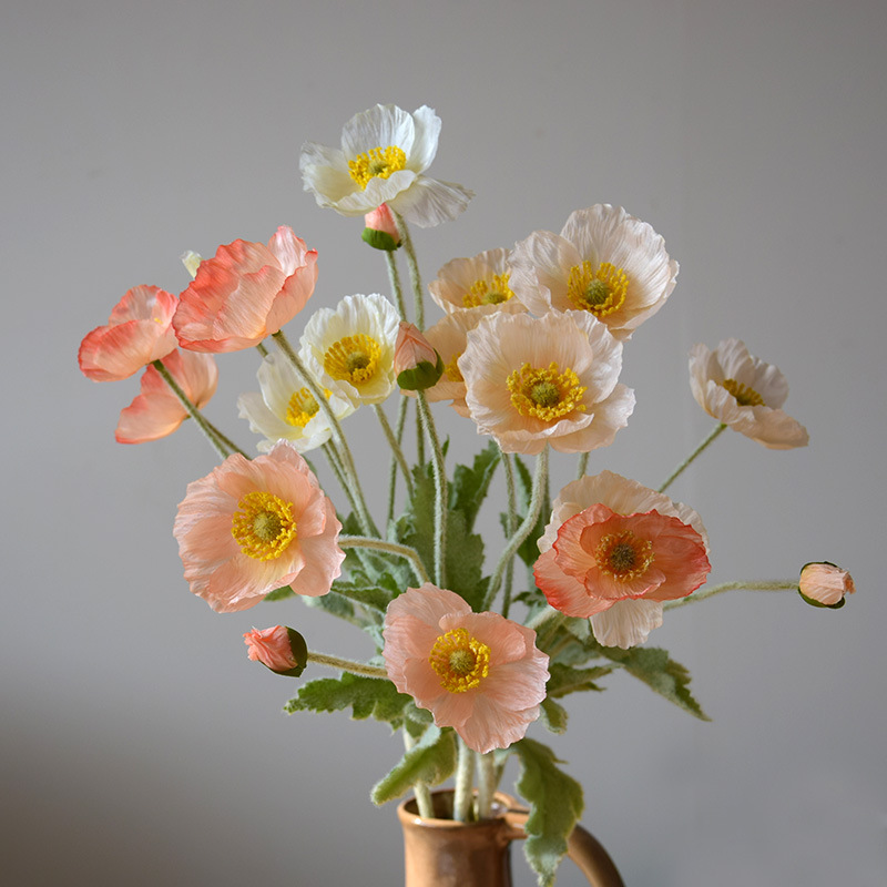 조화 4 헤드 베스티아 폴리오 꽃 가짜 꽃 고품질 홈 장식 부드러운 장식 사진 소품 창
