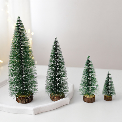 NUCHI圣诞沾白迷你树桌面小型圣诞树圣诞雪松松针树圣诞橱窗装饰
