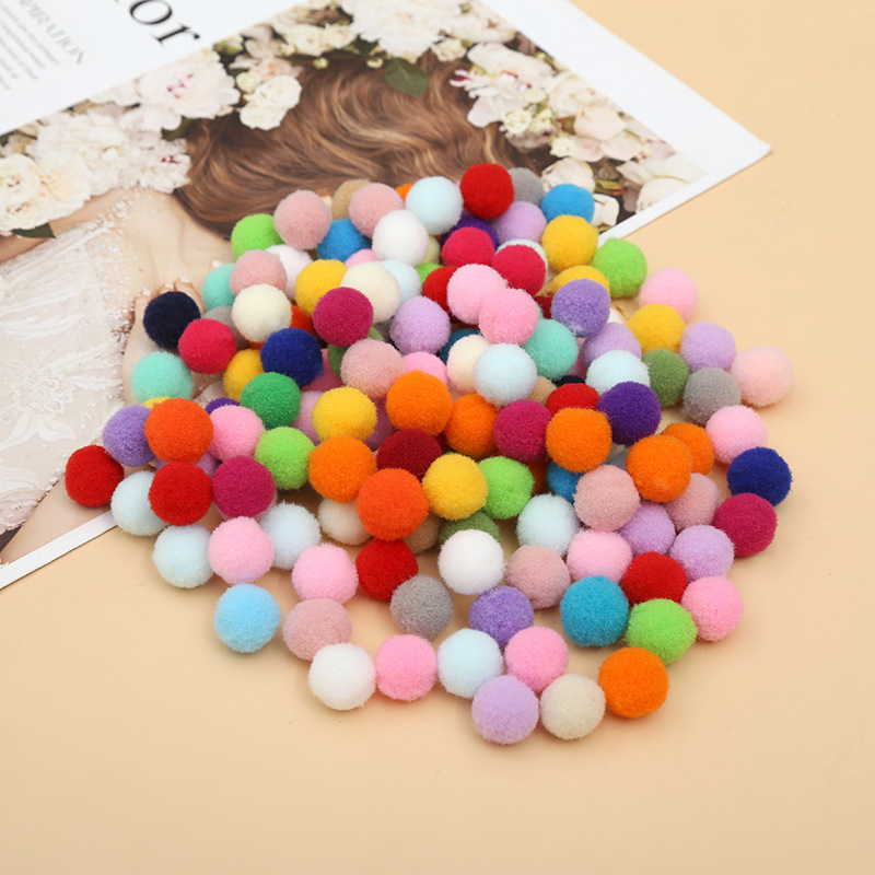 Pompones de Peluche para Manualidades 1cm 100 Piezas de Poliéster