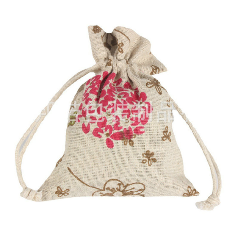 厂家供应 束口麻布袋 购物抽绳礼品棉布袋批发 现货棉麻布袋