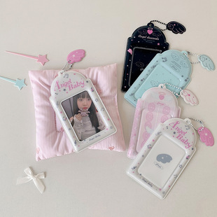 Korean-Style Ins Wind Note Wings Pvc Versatile Campus Card Meal Card Idol Small Card Storage Set Display Anti-Loss Pendant