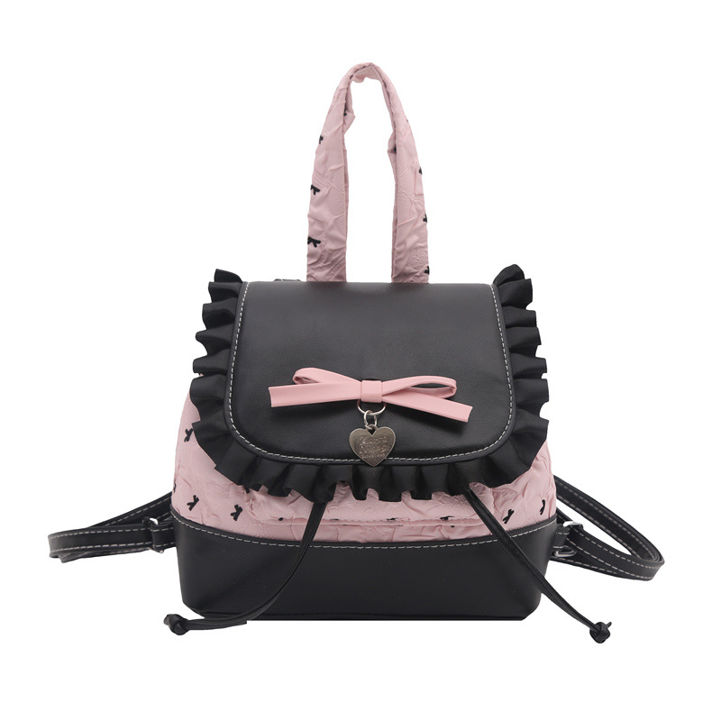 Mochila de hombro casual coreana, escolares de clase, personalidad, mochila de encaje.