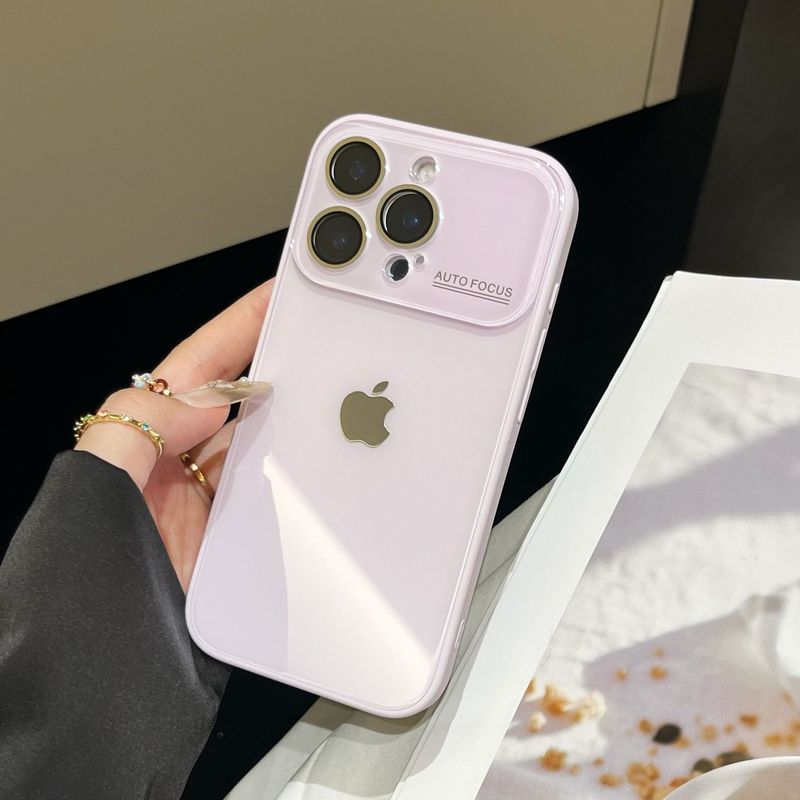 冰感马卡龙大视窗适用iPhone16手机壳15纯色14情侣13新款12带标版|undefined