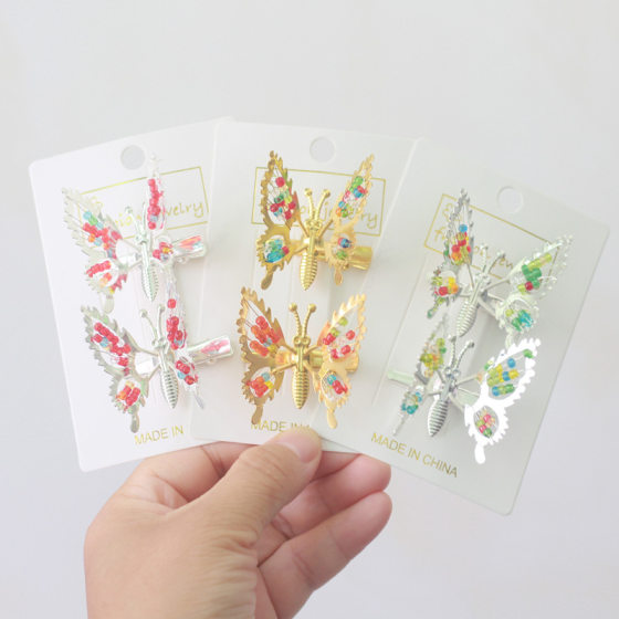 Moving Butterfly Wings Hairpin Girls' Hair Accessories New Korean Simple Bangs Side Clip Headdress Hair Accessories Wholesale