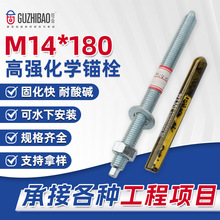 高强化学锚栓M14/180含药剂建筑锚栓建筑工程加长带药剂M14螺栓