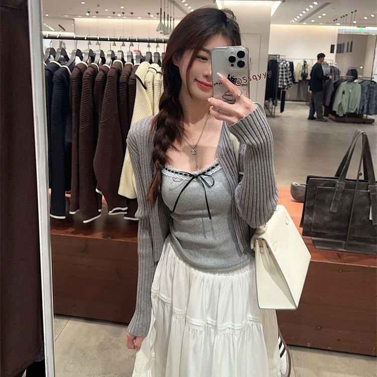 Finna, una chica rica, puro deseo, chaleco de cabina de viento, encaje dulce, multifuncional, una sola parte, cojín de pecho fijo, chaqueta para mujeres