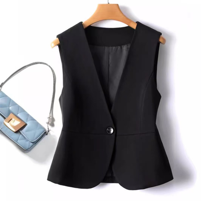 Black Sleeveless Suit Vest for Women, Slimming Jacket, 2026 Spring and Autumn New Style, High-End Vest for Women Black Sleeveless Suit Vest for Women, Slimming Jacket, 2026 Spring and Autumn New Style, High-End Vest for Women