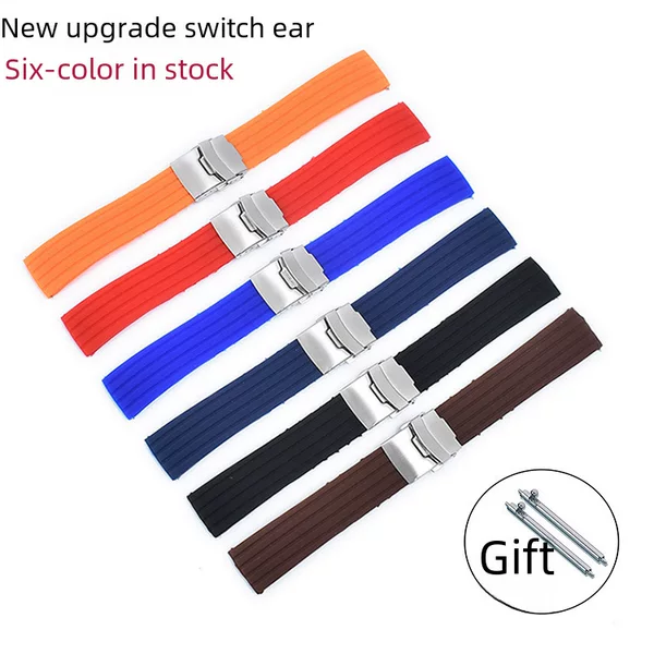 Waterproof Sports Universal Tire Pattern Vertical Stripess One over 18 20 22 24mm Silicone Watch Strap