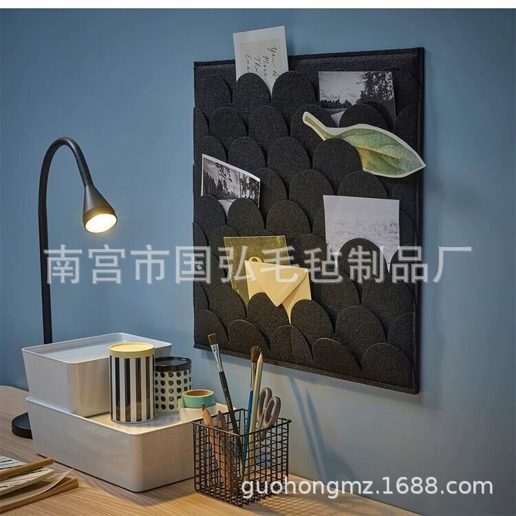 IKEA Message Board Pullulan Black Mermaid Scale Finishing Storage Photo Display Wall Felt Material 40cm