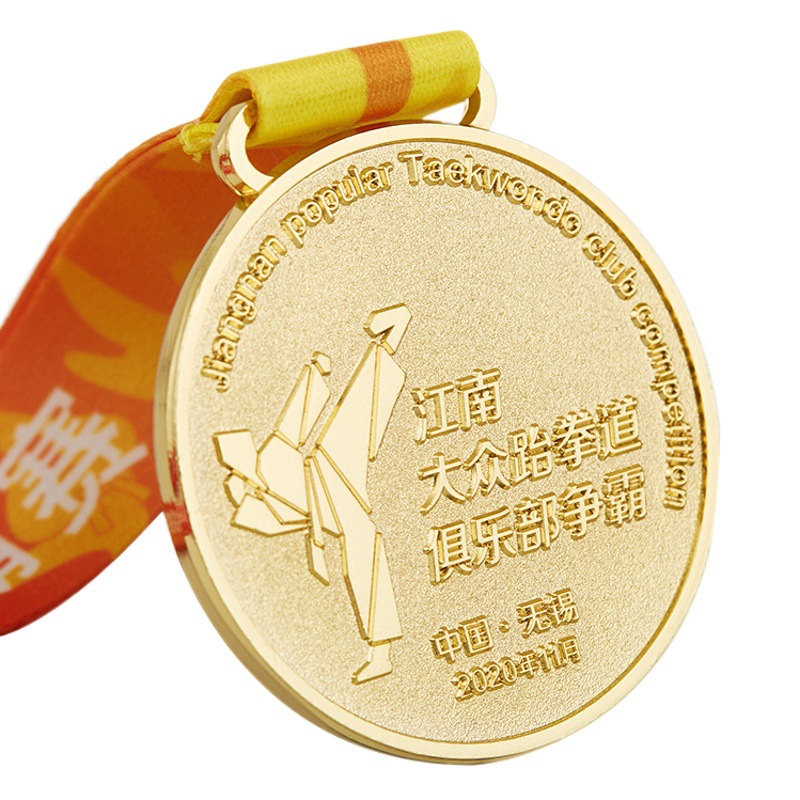 Medalla de maratón de metal personalizada, oro, plata, bronce, medalla deportiva para eventos, competición de taekwondo, medalla pintada personalizada