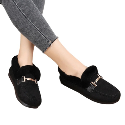 Women's winter outerwear plush cotton slippers with added wool for autumn, plush lamb wool dumpling shoes for women, home shoes