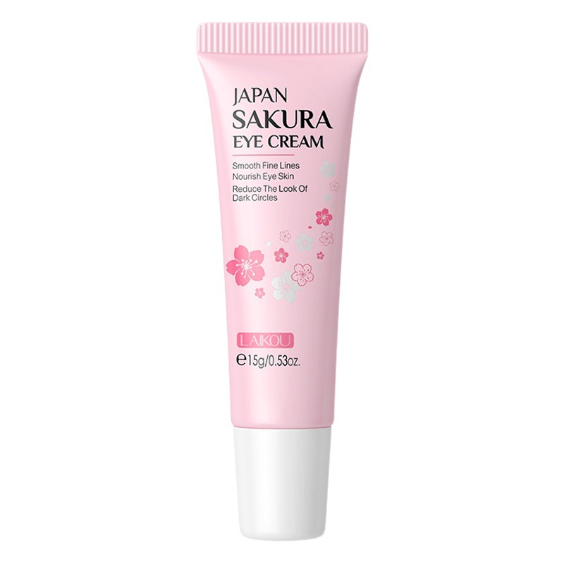 Lecko Cherry Blossom Essence Eye Cream 15g Moisturizing and Hydrating Skin Care English Packaging Factory Cross-border Supply