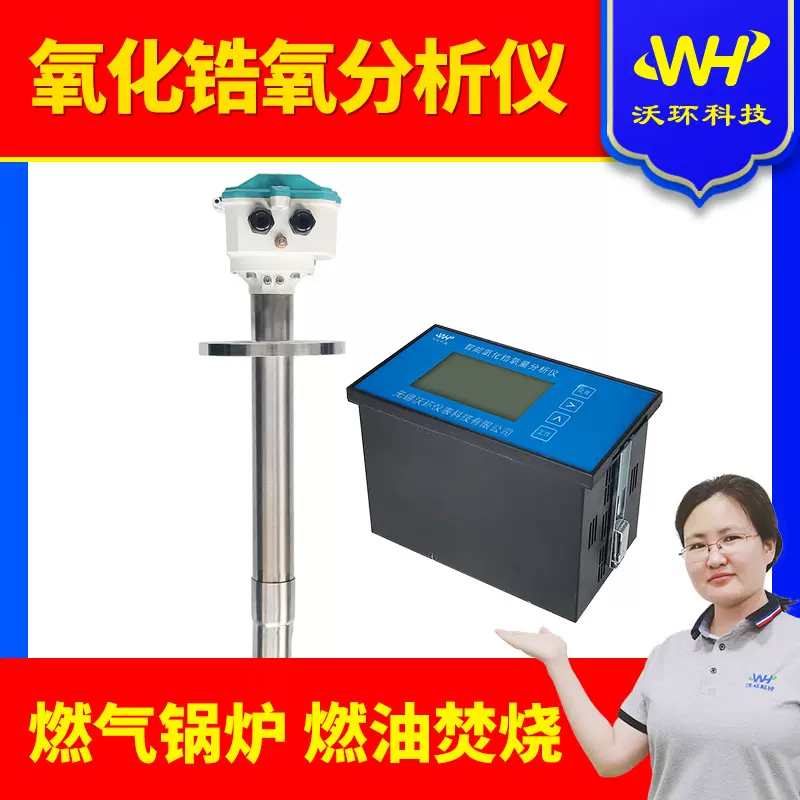 氧化锆氧量分析仪烟道氧量检测氧量计氧气浓度检测仪直插式氧探头