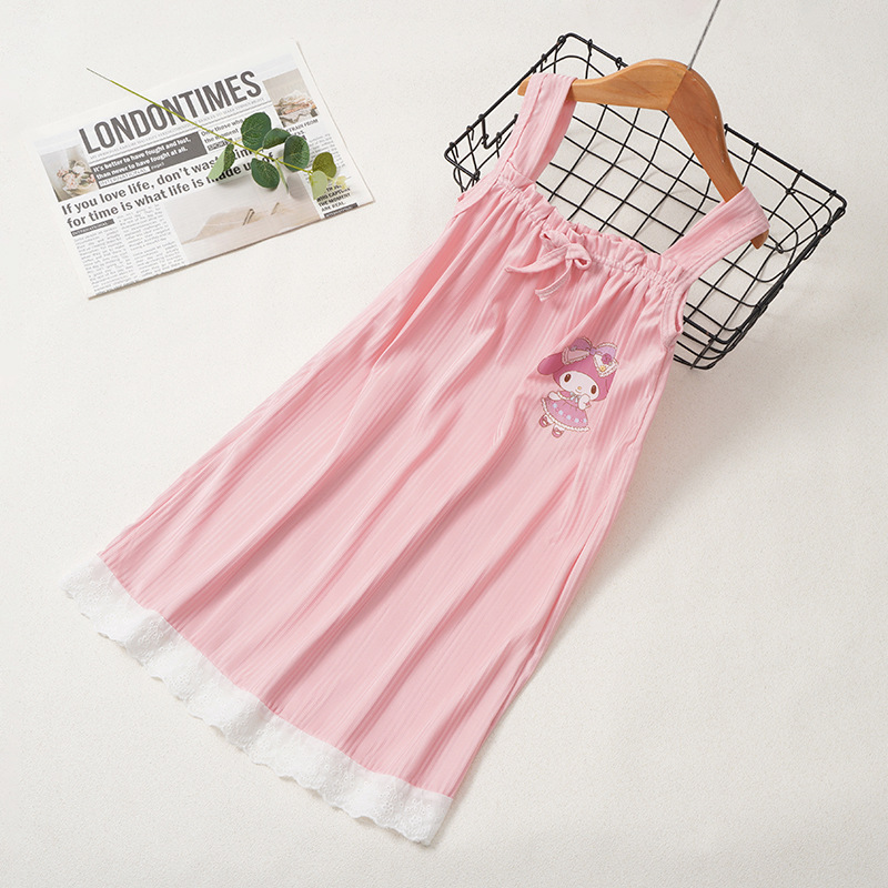 Pijama infantil princesa viento de verano nuevo pijama de niña manga corta Melody vestido de dibujos animados ropa para el hogar