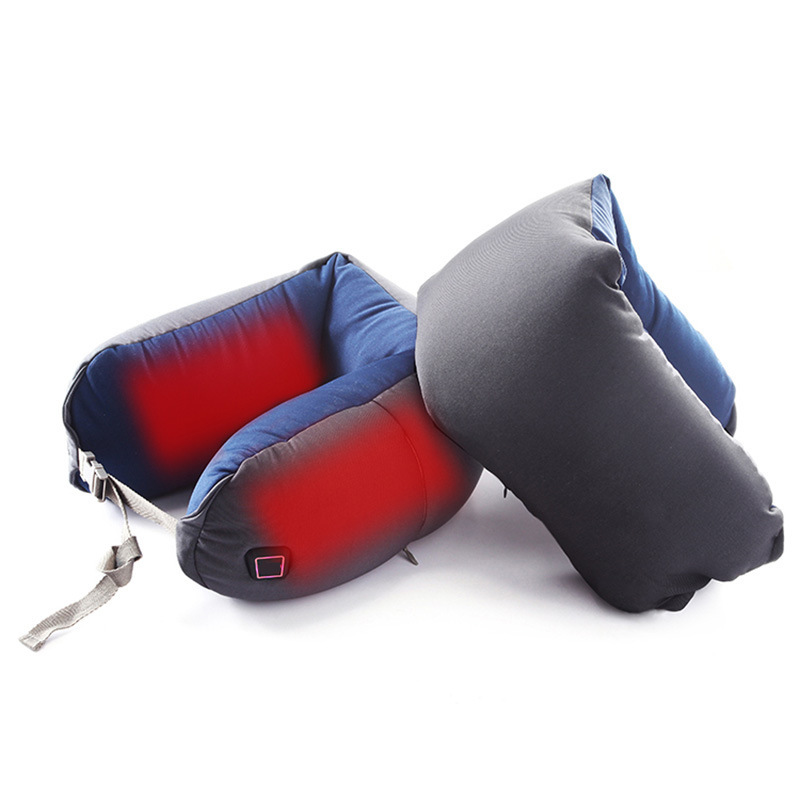 u型颈枕 可折叠个性化USB加热颈枕 旅行枕 柔软 三档温度调节