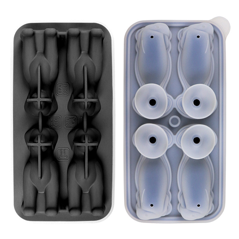 Bandeja de Hielo de Silicona, Molde Transparente para Bolas de Hielo, Cubitos de Hielo para Whisky, Bandeja de Hielo Grande de Silicona con Forma de Perro Bulldog Corgi