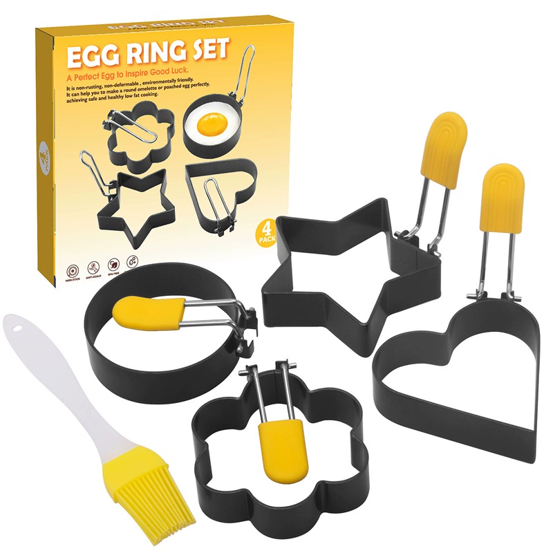 Round fried eggs without sticky fried egg model Multi -purpose fried egg mold anti -scalding egg ring kitchen fried egg tool