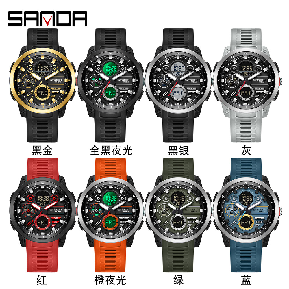 Sandda marca nuevo reloj impermeable estudiante multifunción reloj electrónico moda deportivo reloj electrónico
