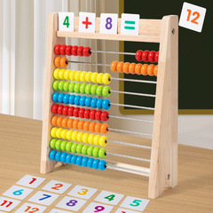 木の10段の算数の棚の小学校の1学年の加減算の数学の益智の教育道具の早教のおもちゃの珠算の棚