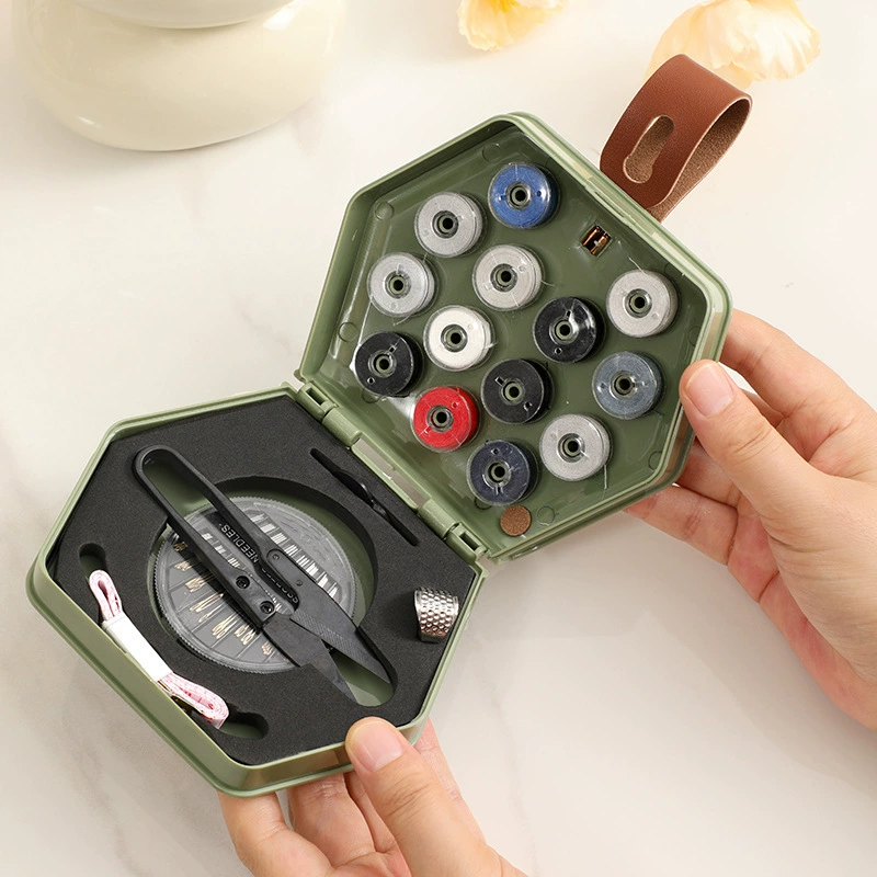 Shinshine set Household needle line sewing thread hand sewing small roll handmade sewing line 18 -piece set of needle cable bag practical type