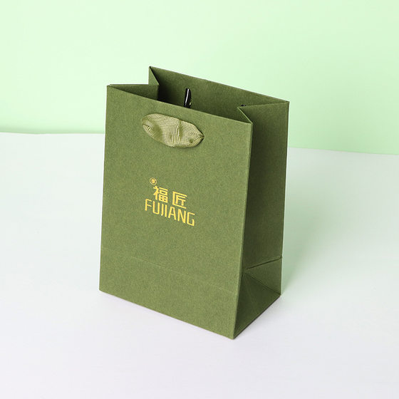 High-grade retro green horizontal plate vertical version jewelry gold and silver jewelry bracelet portable gift bag premium paper logo