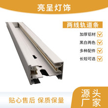 加厚两线暗装导轨条led射灯商用照明灯具安装轨道条配件全铜现货