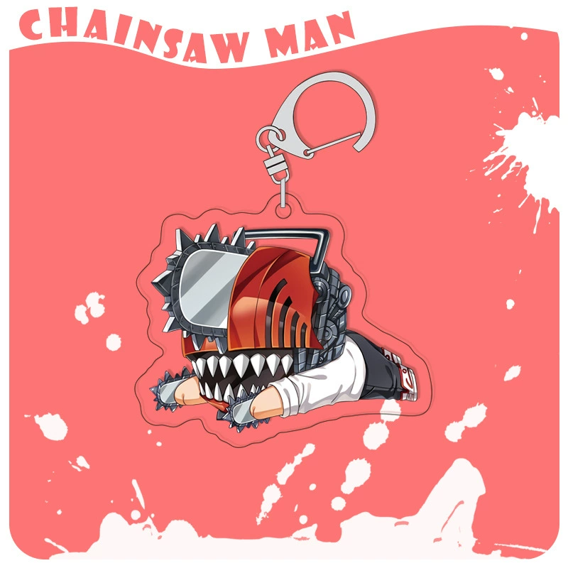 Chainsaw, acrylic keychain, double-sided pendant, 4mm