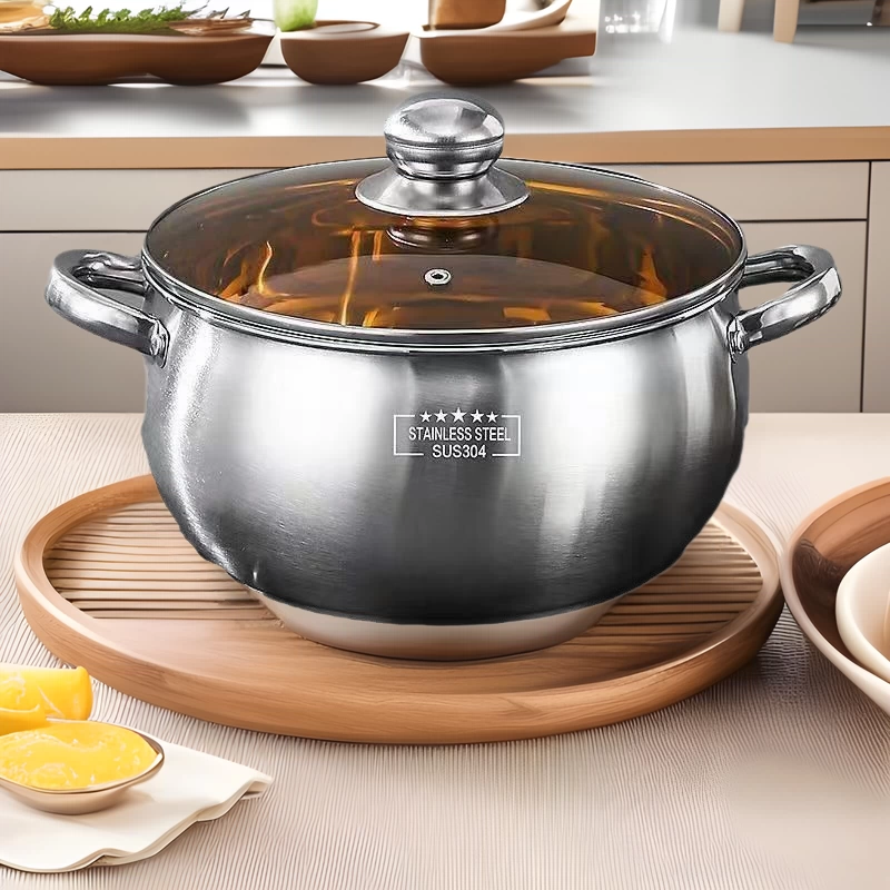 [Эксклюзивно для постоянных клиентов] Утолщенная кастрюля для яблок из нержавеющей стали, большая вместимость, форма барабана, 24 см