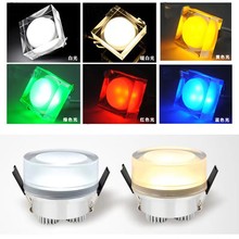 led天花灯亚克力筒灯暗装射灯玄关过道灯客厅背景墙圆形方形水晶