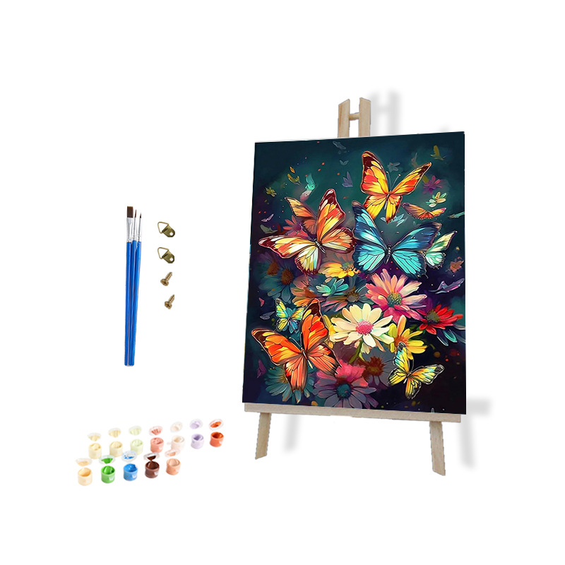 Pintura al óleo digital DIY paisaje floral pintada a mano pintada al óleo pintada decoración de la sala de estar pintada colgante de alta calidad pintura descomprimida image 54