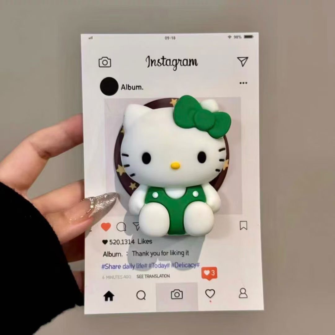 [Silicone Green Kitty Cat] Magnetic Airbag Holder